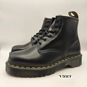 DR. MARTENS WOMEN'S 7 SMOOTH BLACK 6 EYES 101 BEX NWOB